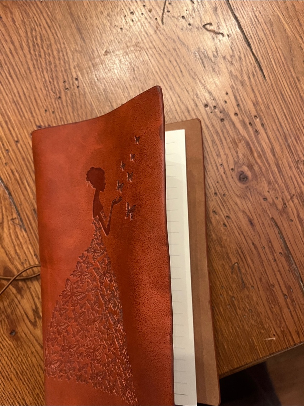 Leather Floral Butterfly Journal - Burnt Orange - Picture 6 of 7